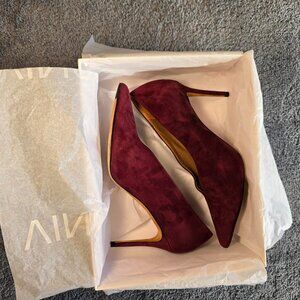 Ladies VINCE Portia Oxblood Suede Pumps - Size 10